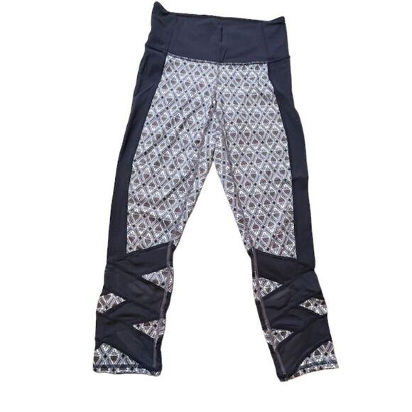 Athleta Mantra Print Leggings Cropped Navy White Print XS - Picture 1 of 10